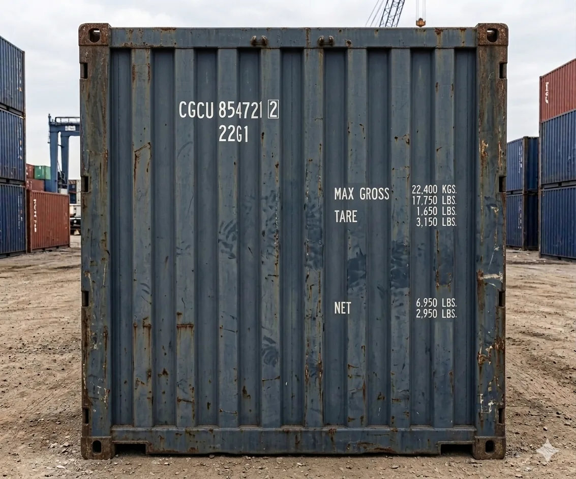 Conteneur maritime brut avant transformation